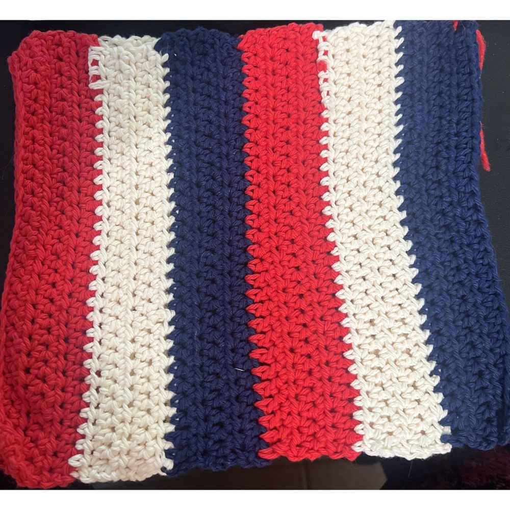 HANDMADE SET OF 2 CROCHET COTTON DISH CLOTHS OR WASH CLOTHS APPROX 10x11" *NEW*